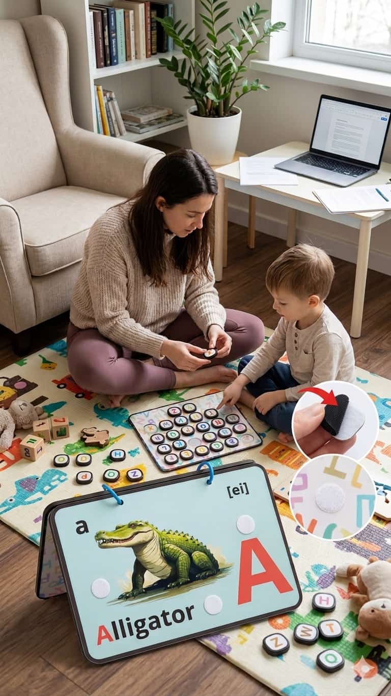 El Abecedario Mon Abécédaire Interactif Spécial Espagnol lettres amovibles scratch éveil bilingue vocabulaire hispanophone